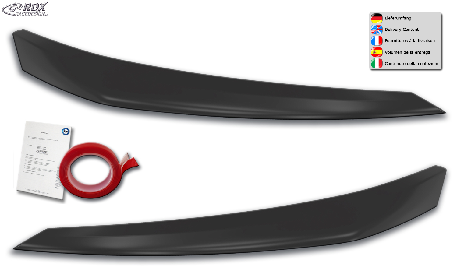 paupières de phares (la paire) RDX pour PEUGEOT 208 et 2008 (U / 2019+)