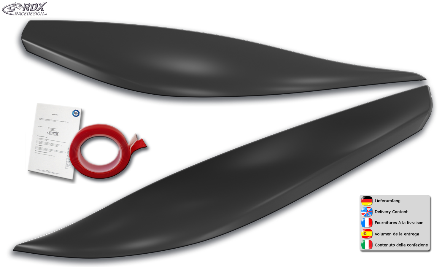 paupières de phares (la paire) RDX pour FORD Kuga 2 (DM2 / 2012+)