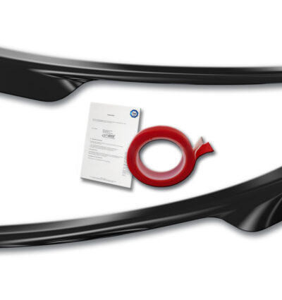 paupières de phares (la paire) RDX pour FORD Transit (2014-présent) pour phares halogènes argentés, contours de phares noirs brillants