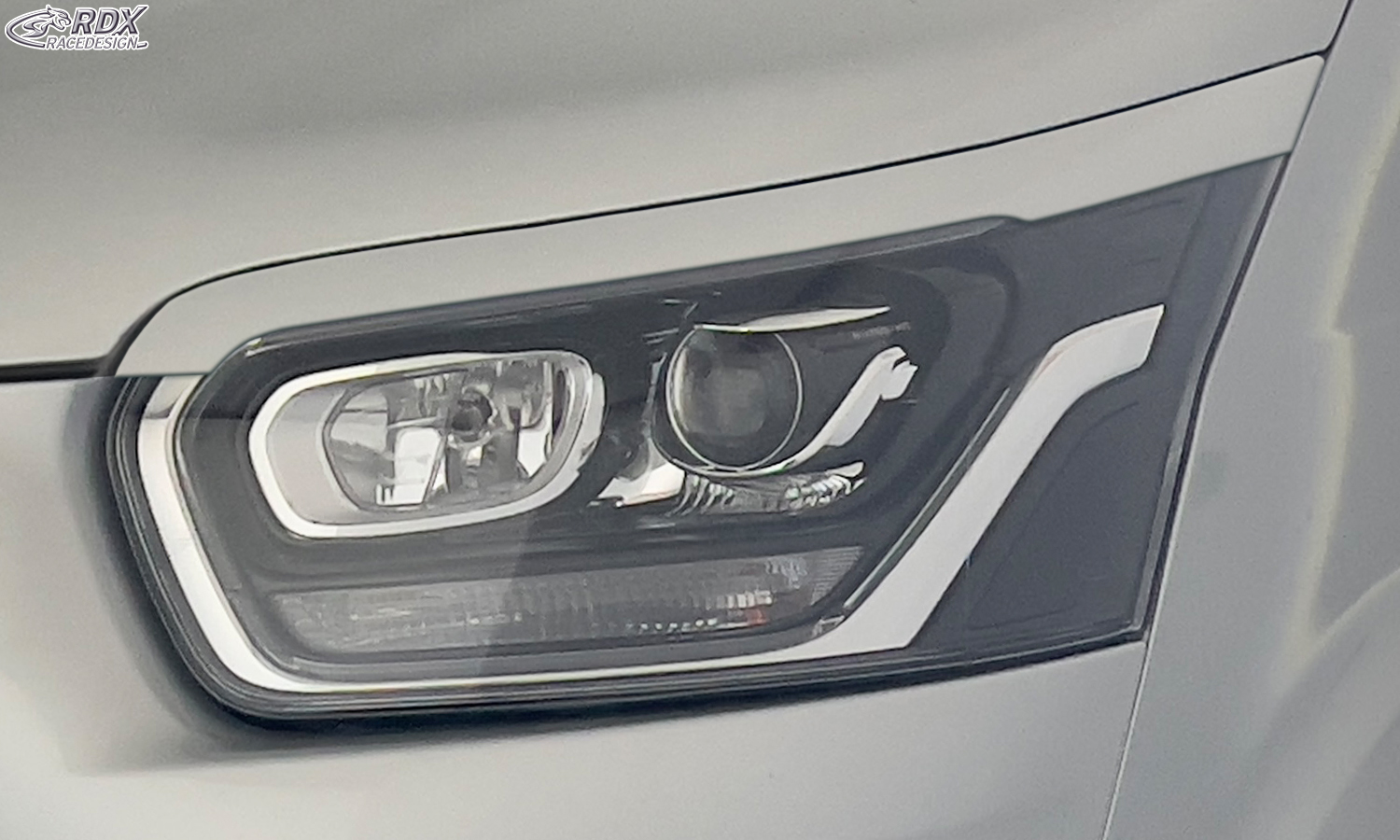 paupières de phares (la paire) RDX pour FORD Transit (2014-présent) pour phares xénon et halogènes noirs Light Brows