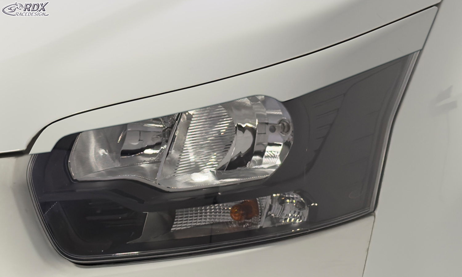 paupières de phares (la paire) RDX pour FORD Transit (2014-présent) pour phares xénon et halogènes noirs Light Brows