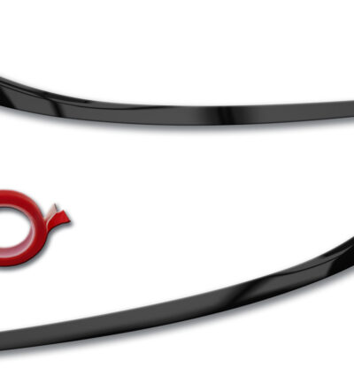 paupières de phares (la paire) RDX pour HYUNDAI i20 (BC3 / BI3 / 2020-présent) noir brillant Light Brows