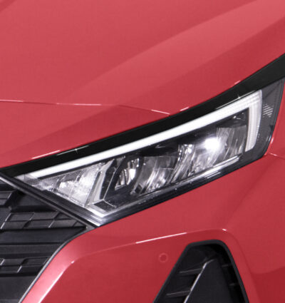 paupières de phares (la paire) RDX pour HYUNDAI i20 (BC3 / BI3 / 2020-présent) noir brillant Light Brows