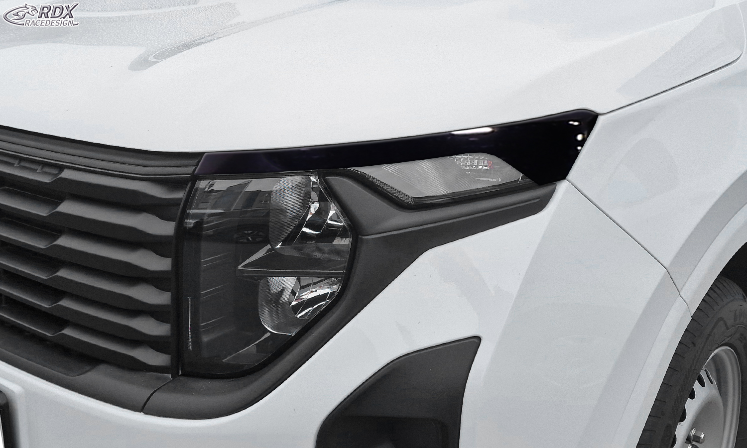 paupières de phares (la paire) RDX pour FORD Transit Courier et Tourneo Courier (N1P / N3P | 2024+) noir brillant Light Brows