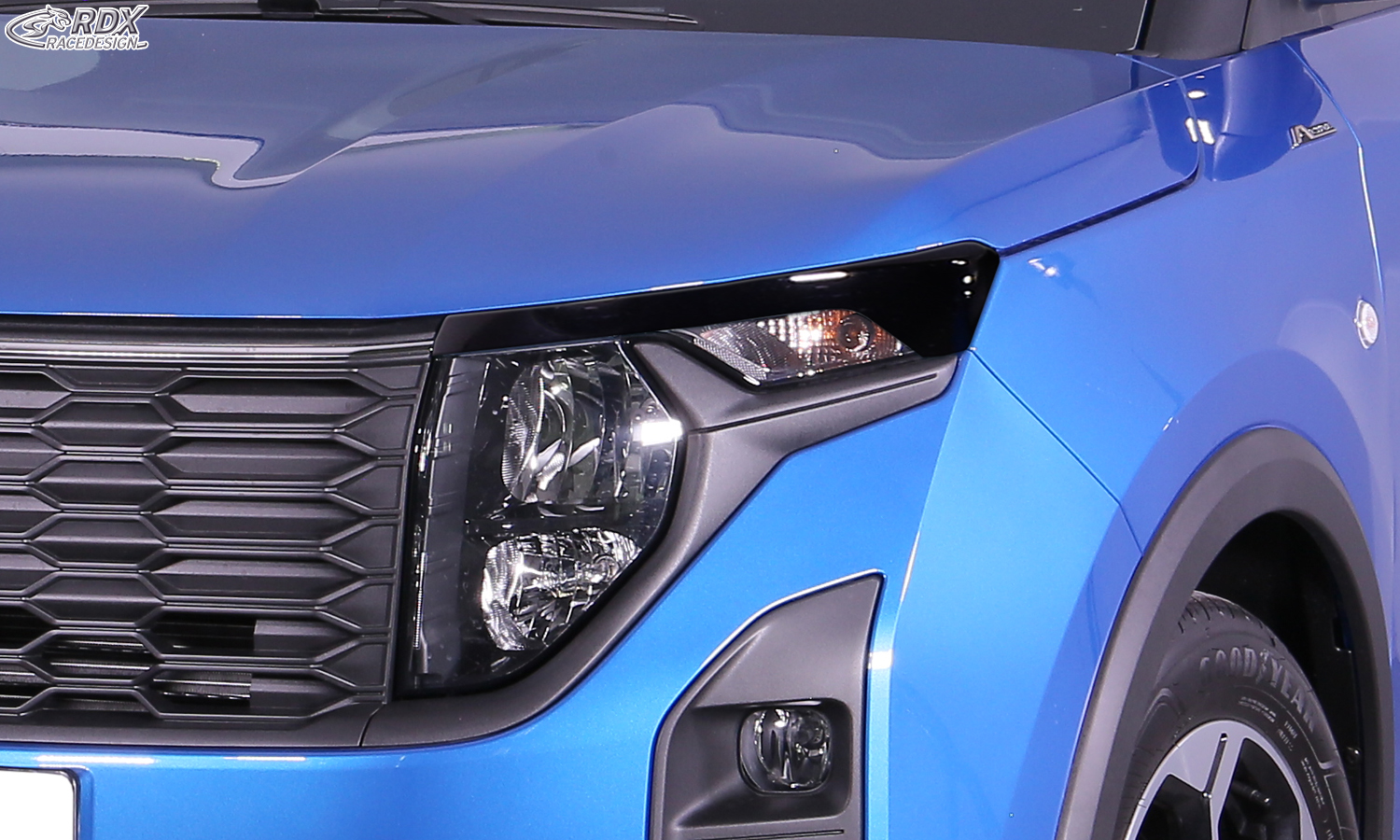 paupières de phares (la paire) RDX pour FORD Transit Courier et Tourneo Courier (N1P / N3P | 2024+) noir brillant Light Brows