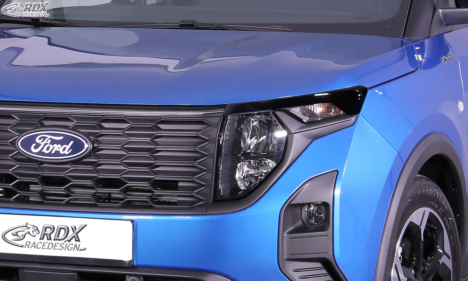 paupières de phares (la paire) RDX pour FORD Transit Courier et Tourneo Courier (N1P / N3P | 2024+) noir brillant Light Brows