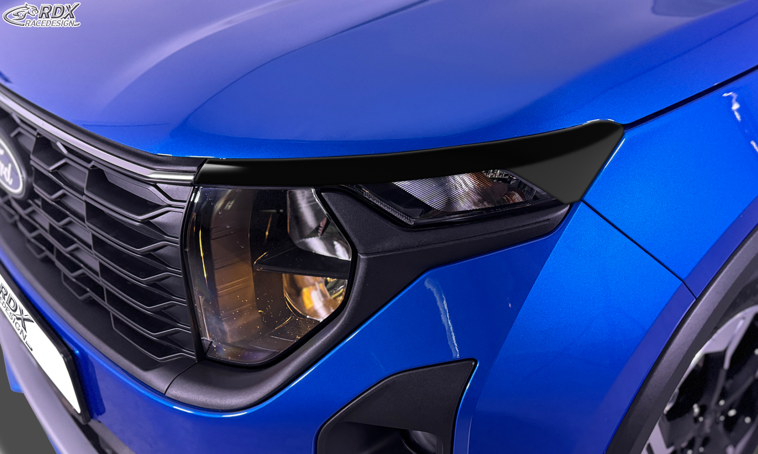 paupières de phares (la paire) RDX pour FORD Transit Courier et Tourneo Courier (N1P / N3P | 2024+) noir brillant Light Brows
