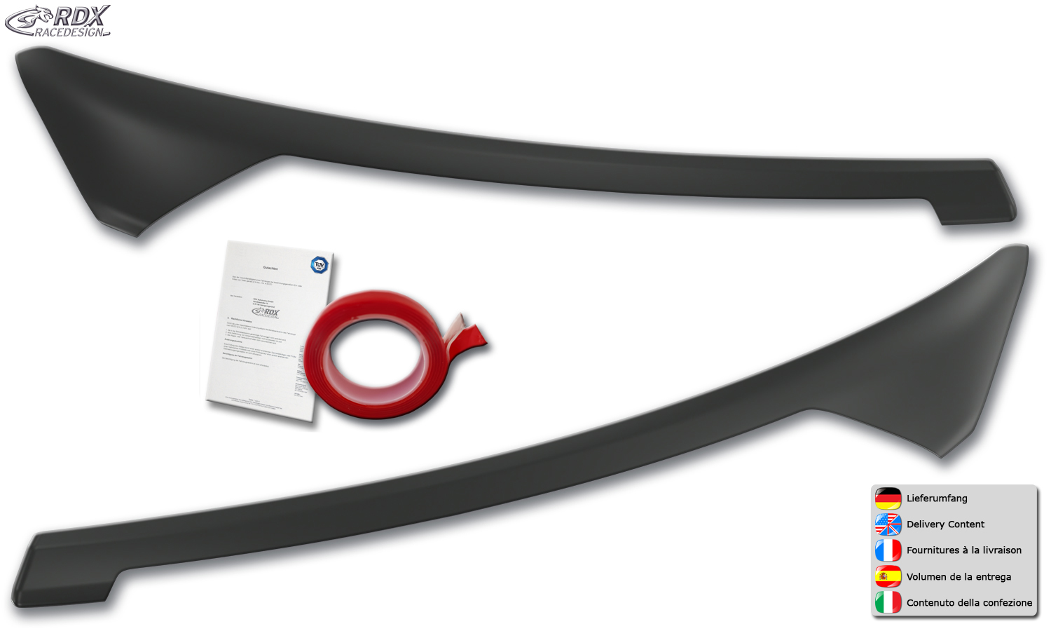 paupières de phares (la paire) RDX pour FORD Transit Courier et Tourneo Courier (N1P / N3P | 2024+)