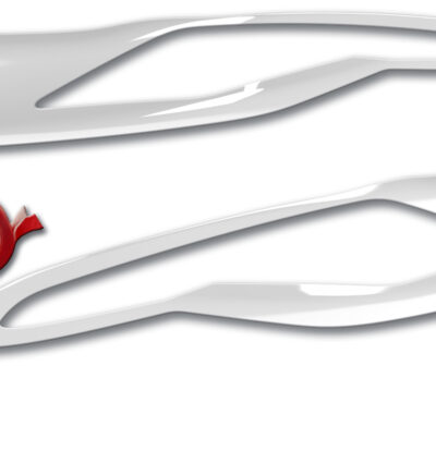 paupières de phares (la paire) RDX pour FORD Transit Custom et Tourneo Custom (2012-2018) blanc brillant Light Brows