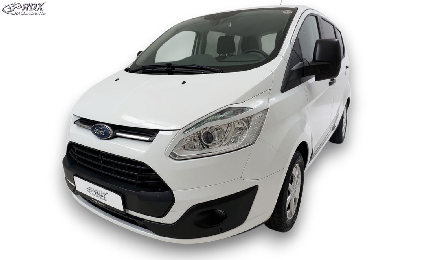 paupières de phares (la paire) RDX pour FORD Transit Custom et Tourneo Custom (2012-2018) blanc brillant Light Brows