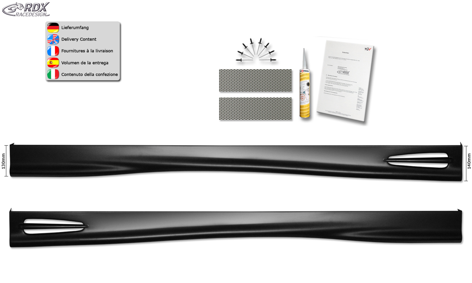 Bas de caisse (la paire) RDX pour CITROËN C3 2002-2009 « GT4 »
