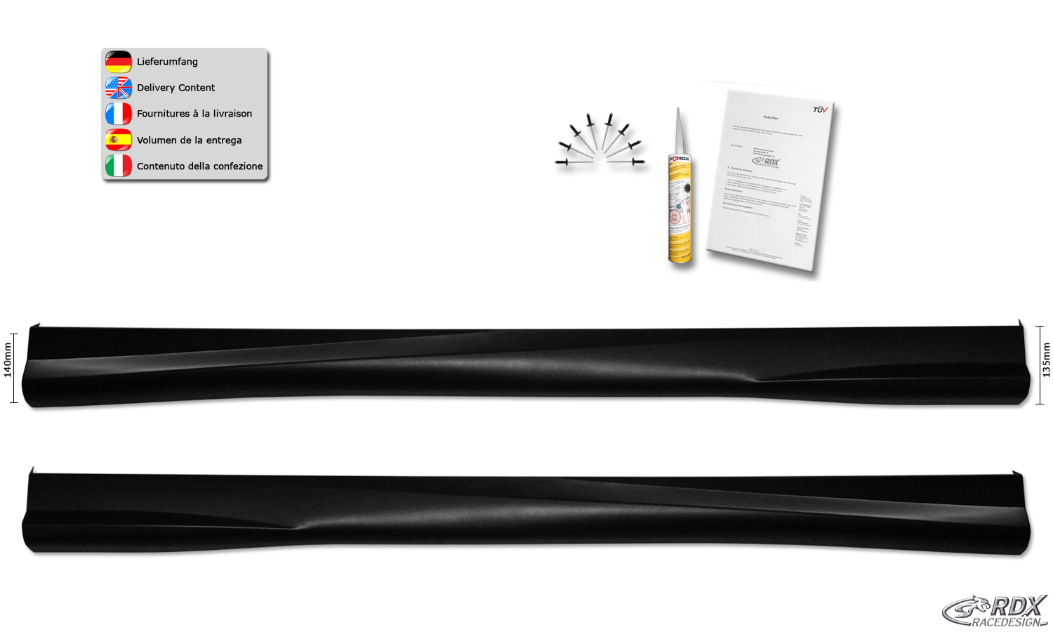 Bas de caisse (la paire) RDX pour OPEL / VAUXHALL Corsa F « Turbo »
