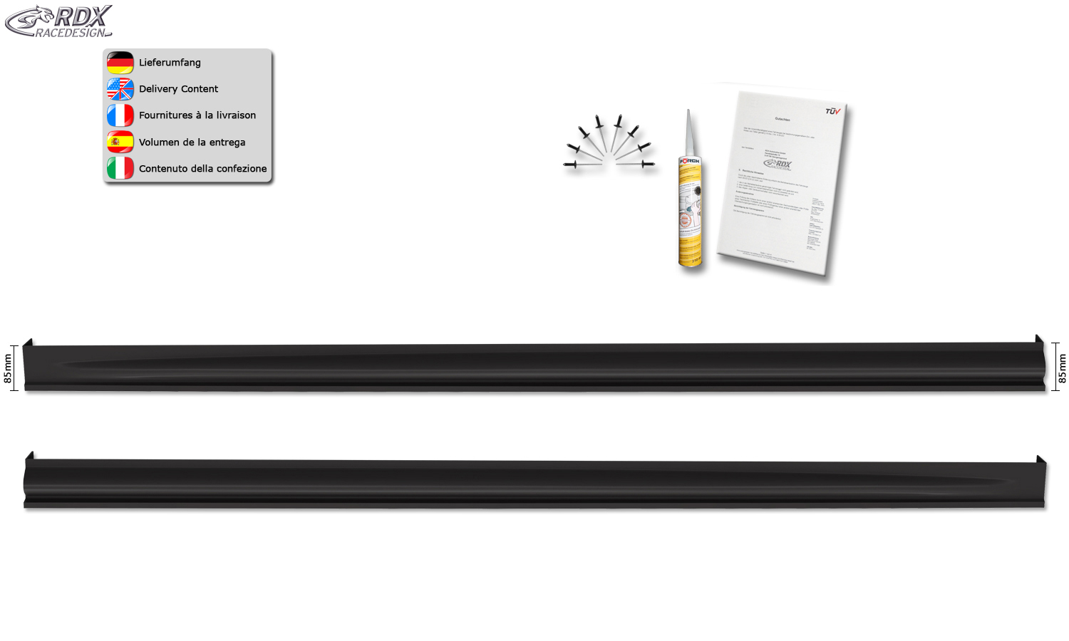 Bas de caisse (la paire) RDX pour VW T5 « Edition »