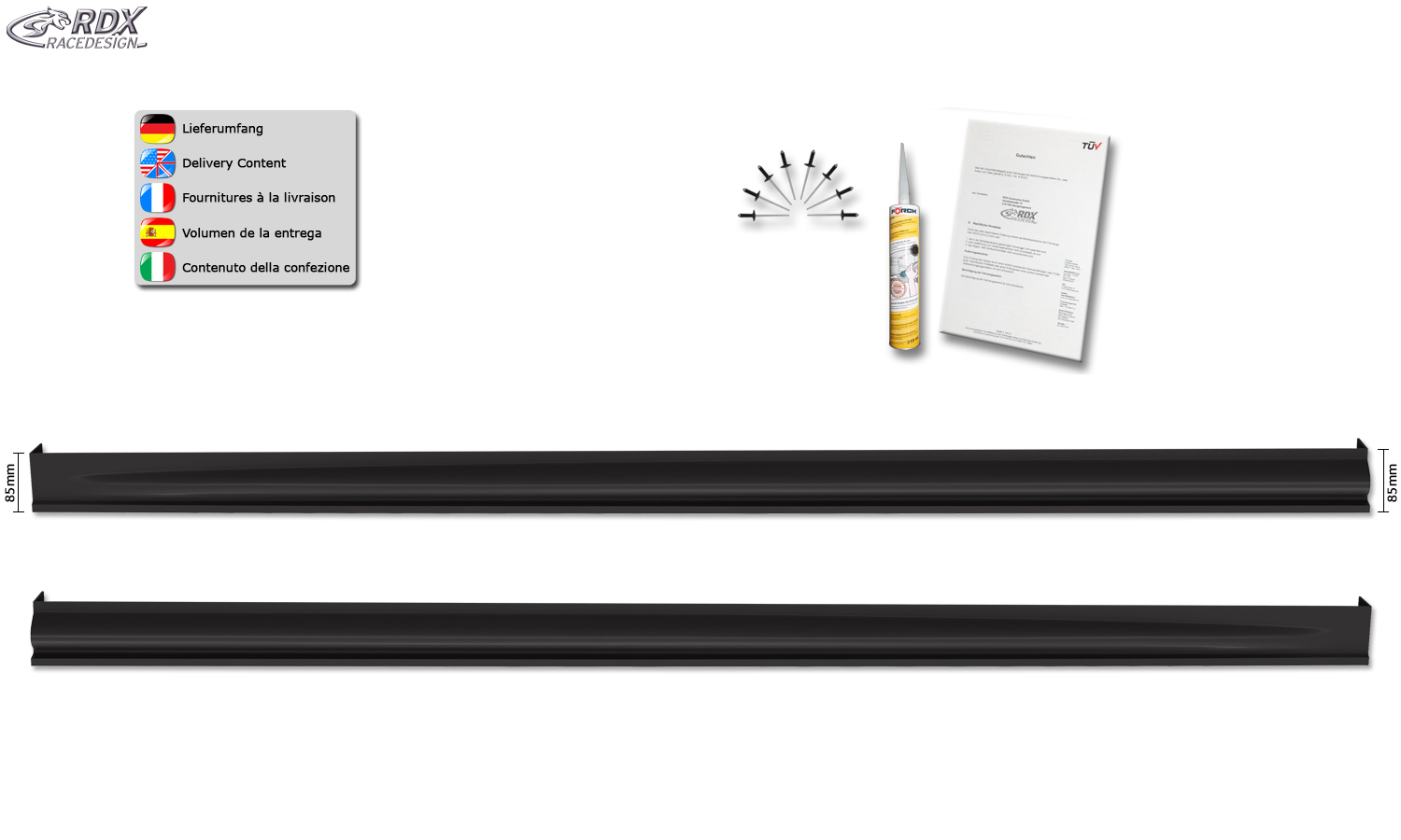 Bas de caisse (la paire) RDX pour VW Caddy 2K (2003-2020) « Édition »