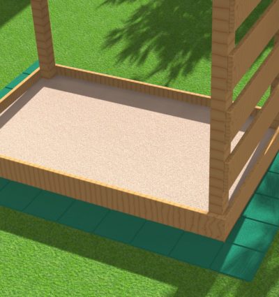 Lot de 5 bordures de pelouse SECUPLAY XL en caoutchouc vert, 100 x 20 x 3,6 cm