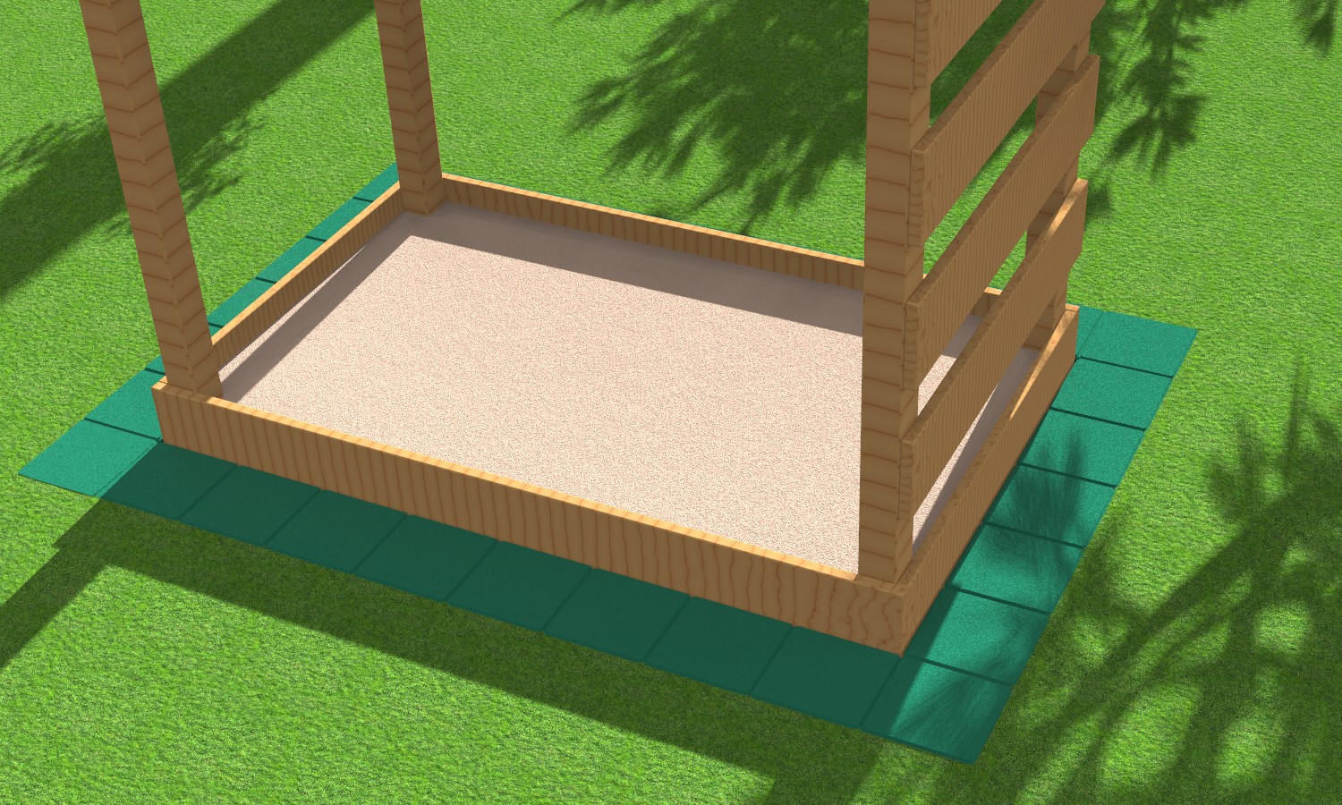 Lot de 5 bordures de pelouse SECUPLAY XL en caoutchouc vert, 100 x 20 x 3,6 cm