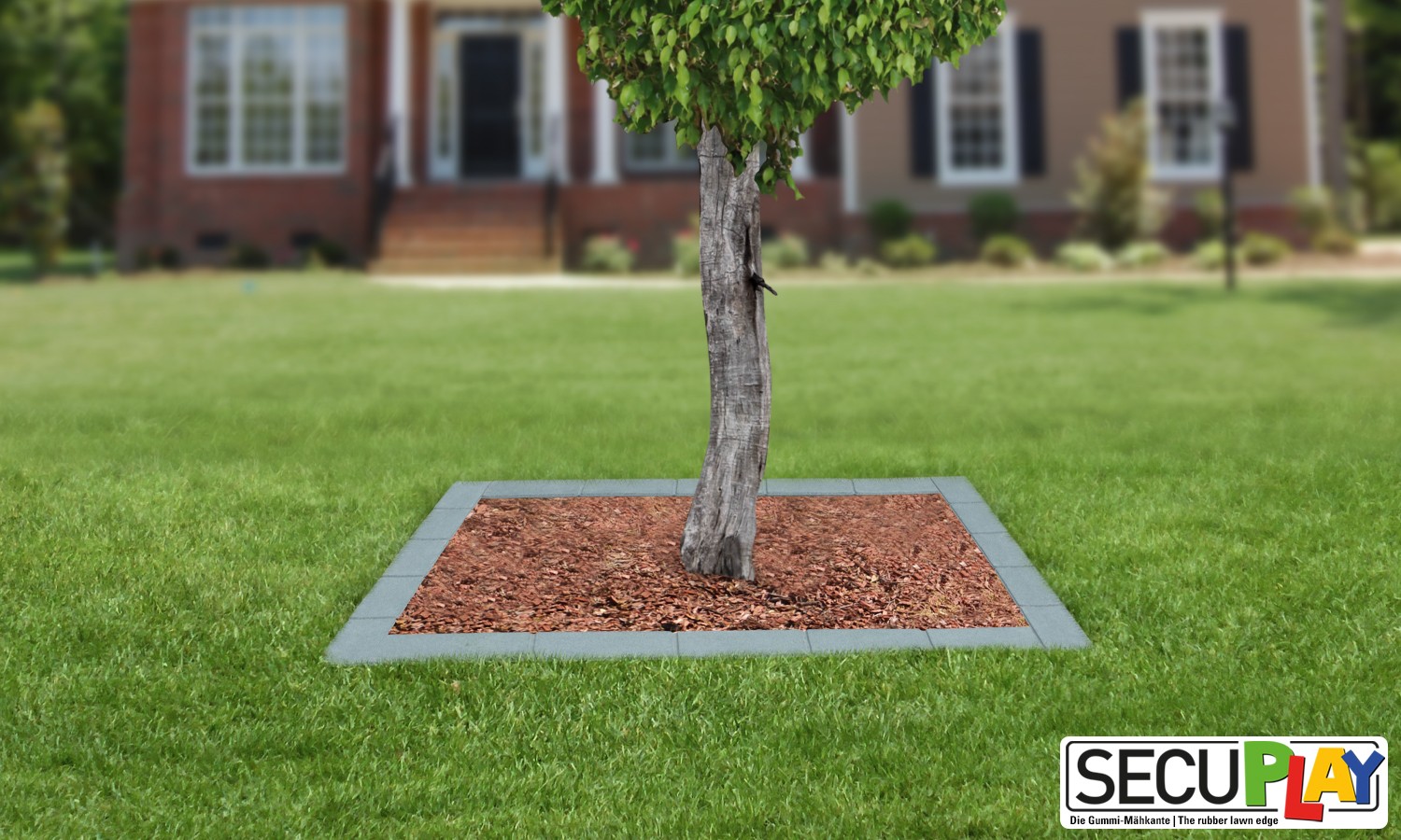 SECUPLAY Bordure de propreté et de sécurité en caoutchouc 100 x10 x 3