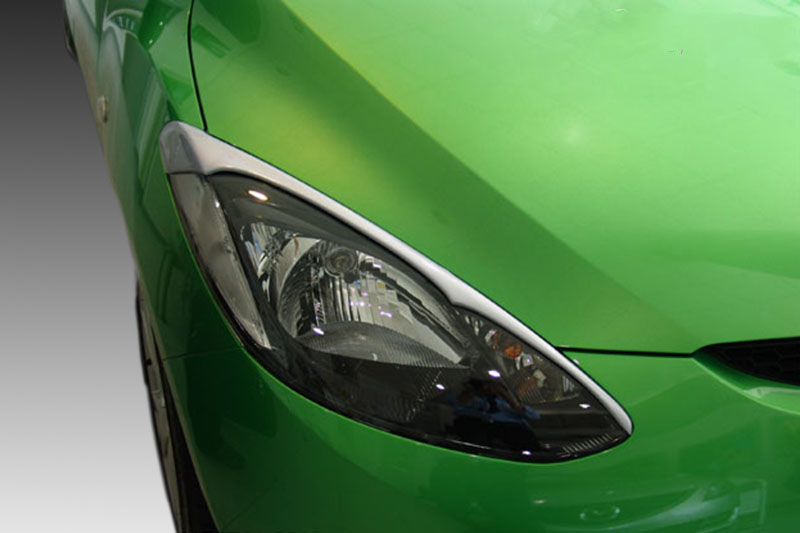 VikingDesign - Paupières de phares Gloss Black pour Mazda 2 (2007-2014)