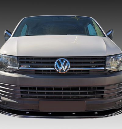 VikingDesign - Lame de parechoc avant Gloss Black pour Volkswagen Transporter T6