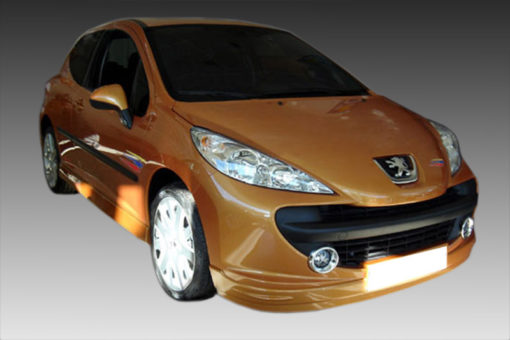 VikingDesign - Ajout de parechoc avant Gloss Black pour Peugeot 207