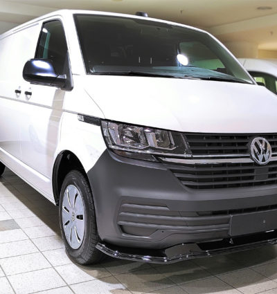 VikingDesign - Lame de parechoc avant Gloss Black pour Volkswagen Transporter T6.1