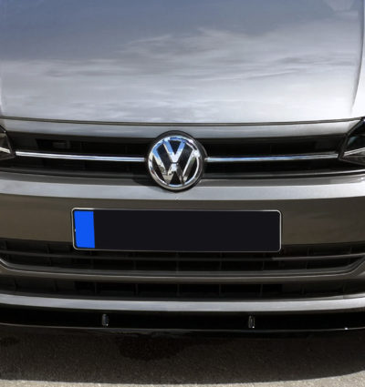 VikingDesign - Lame de parechoc avant Gloss Black pour Volkswagen Polo MK6 (2018-Present)