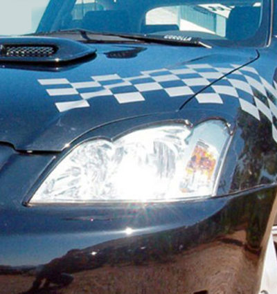 VikingDesign - Paupières de phares Gloss Black pour Toyota Corolla E12 H/B (2002-2007)