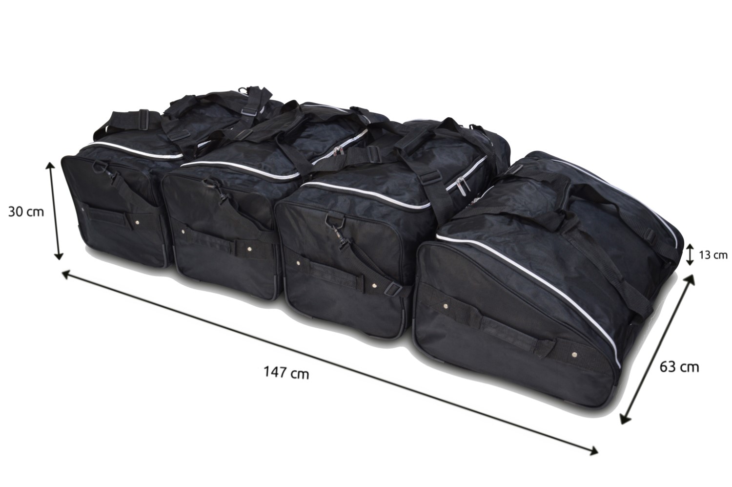 Pack de 4 sacs de coffre de toit (147x30x63cm – 64 et 58 litres