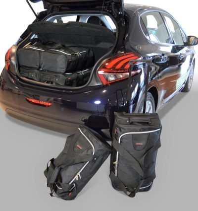 Pack de 6 sacs de voyage sur-mesure pour Peugeot 208 (de 2012 à 2019) - Gamme Classique